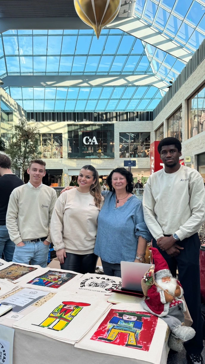 Foto met Daisy op de kerstmarkt