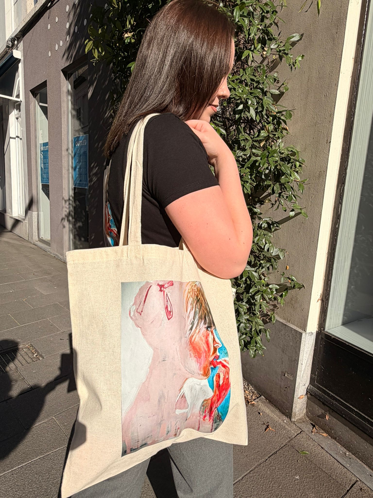 Totebag - Dame met roze vinger