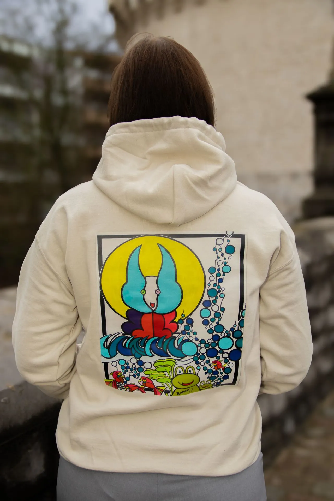 Hoodie - Konijn (S, Beige)